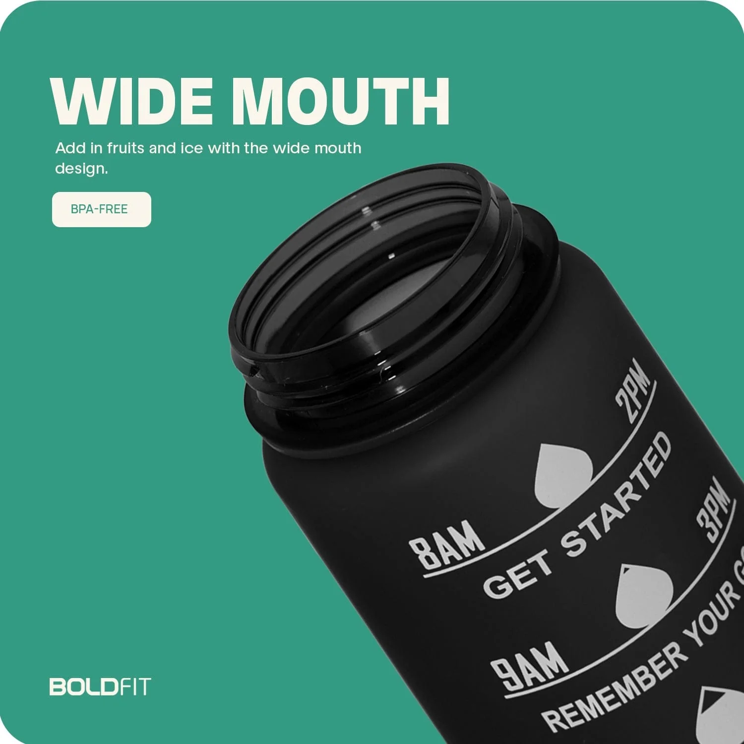 Aqua Motivational Bottle Black - 1L - Image 6