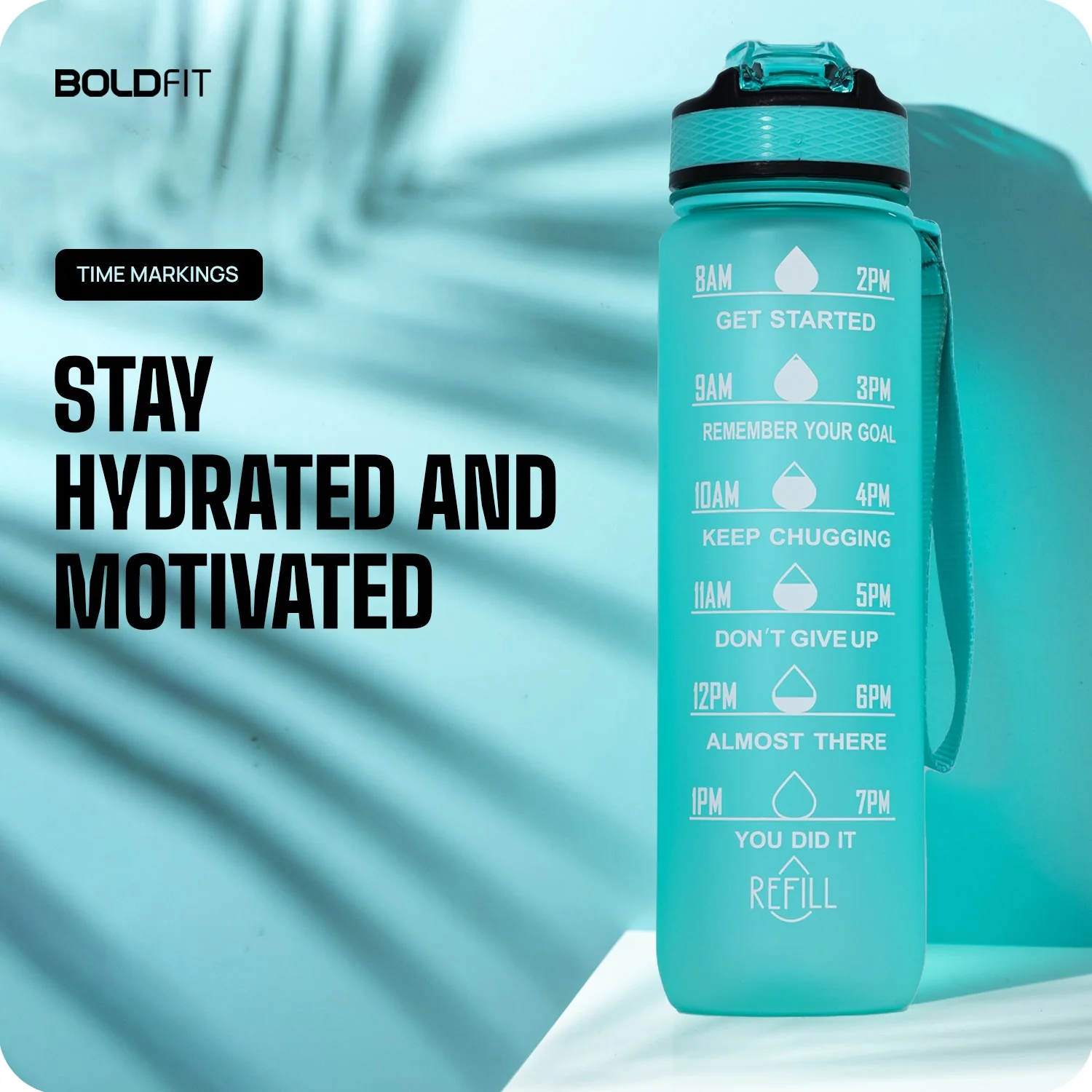 Aqua Motivational Bottle Mint Green - 1L - Image 4