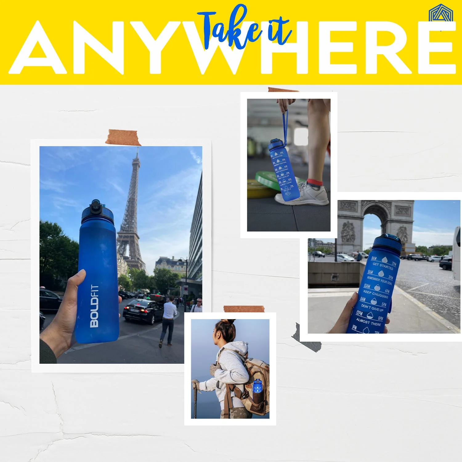 Aqua Motivational Bottle Yellow Pink - 1L - Image 9