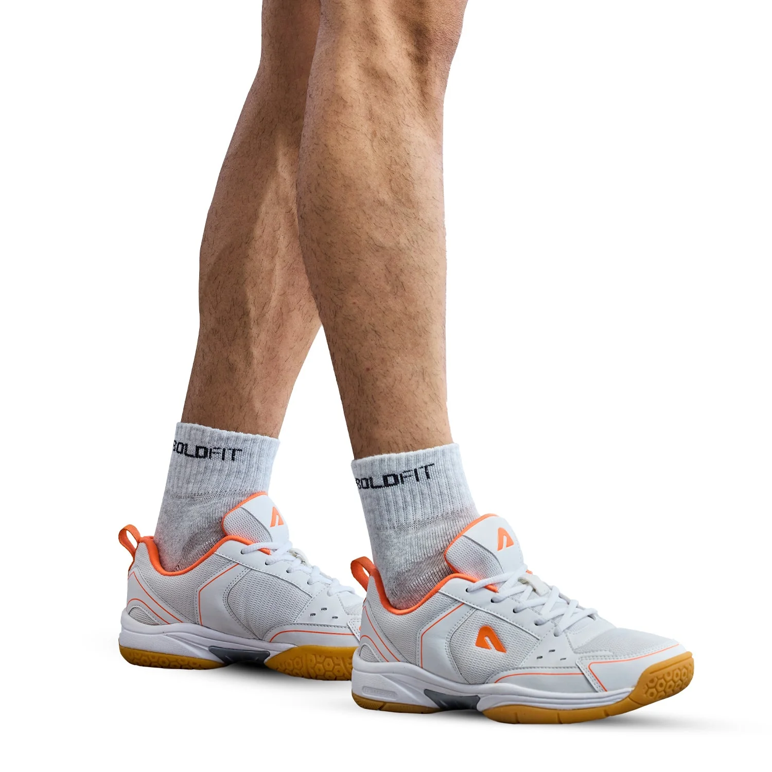Archer Badminton Shoes - White/Orange - Image 3
