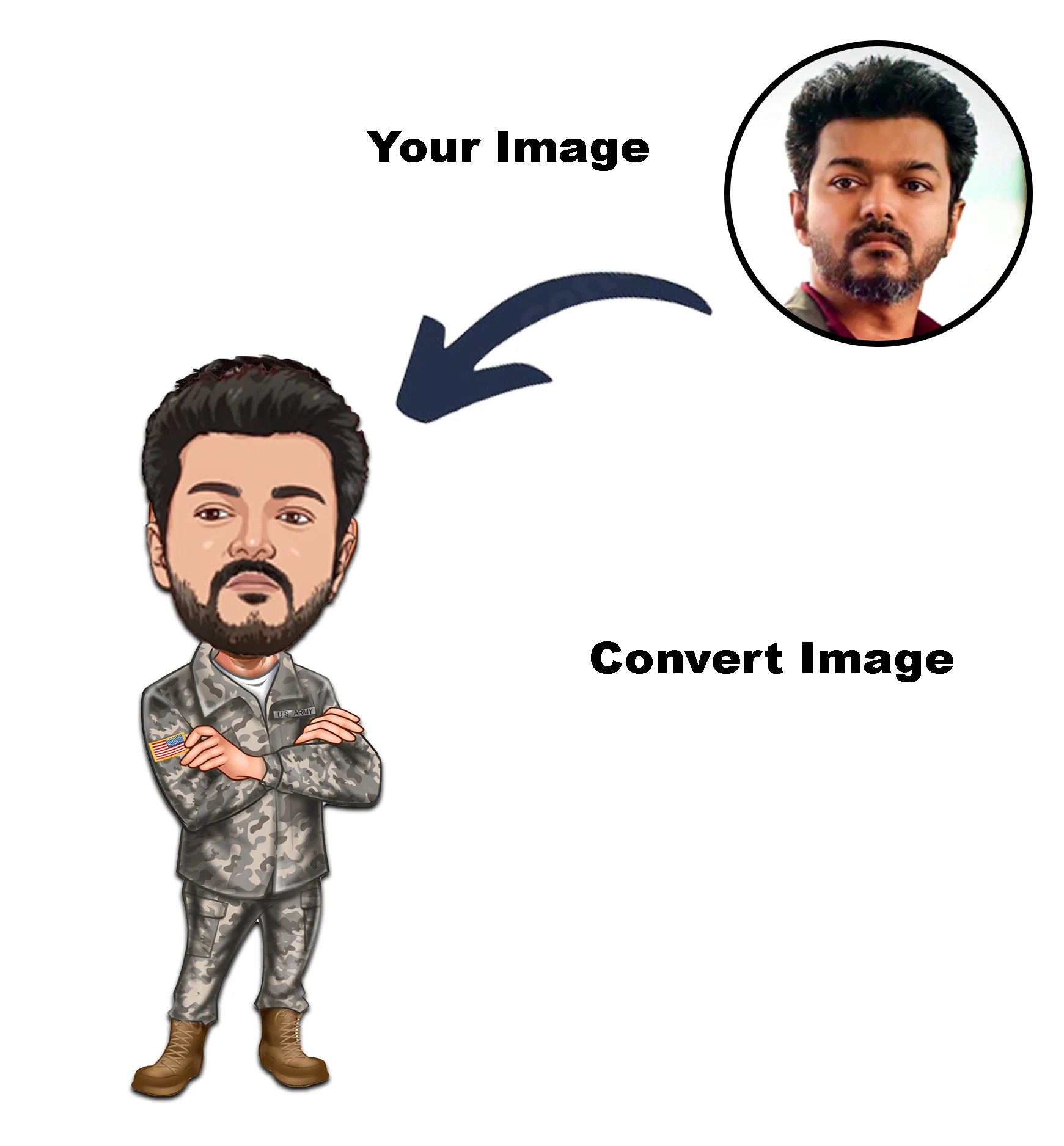 Army 2  Caricature Photo Frame Unique Design Customized Gift for Boys - Image 5