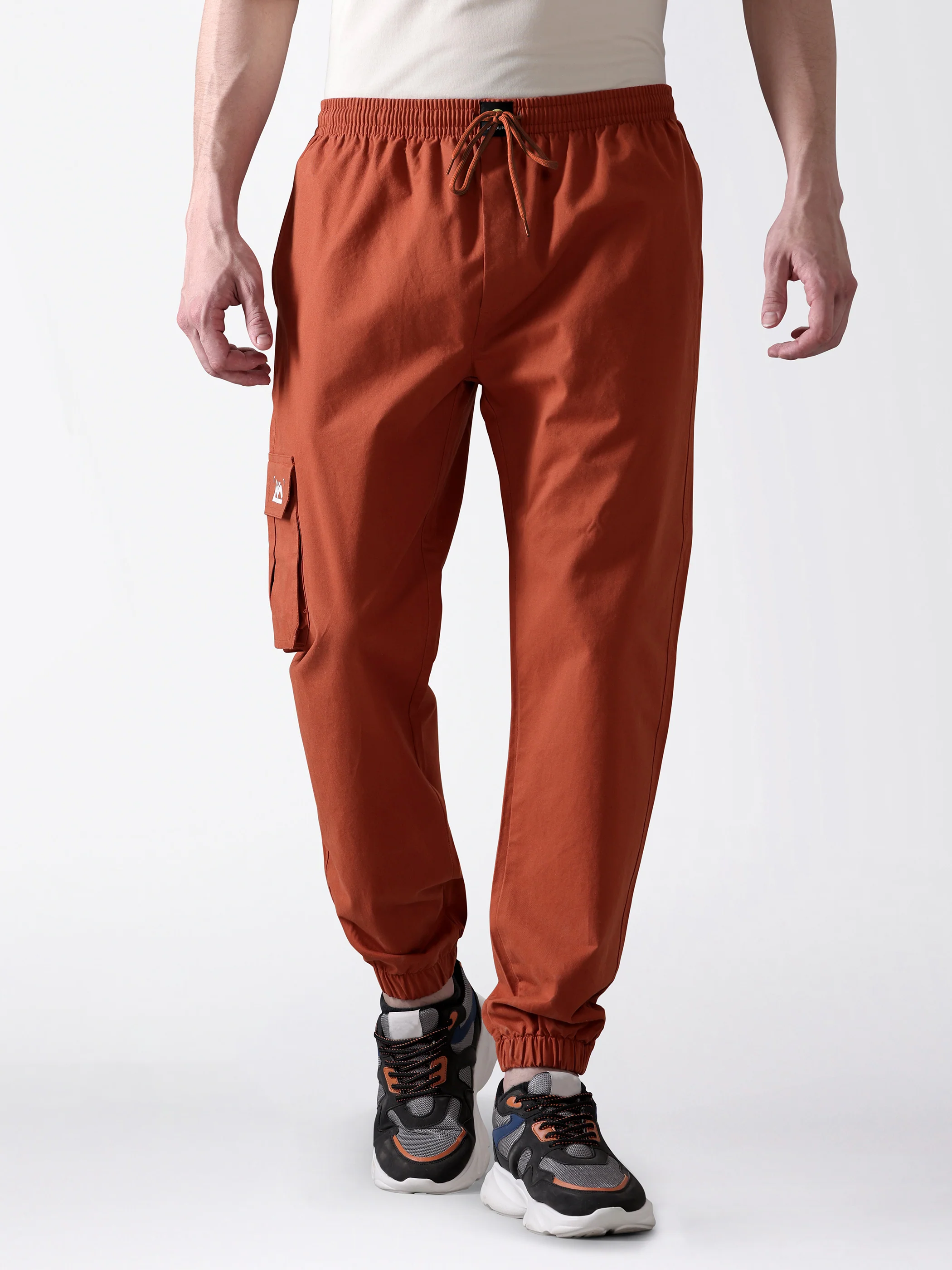 Army Green Cotton Cargo Joggers - Image 13