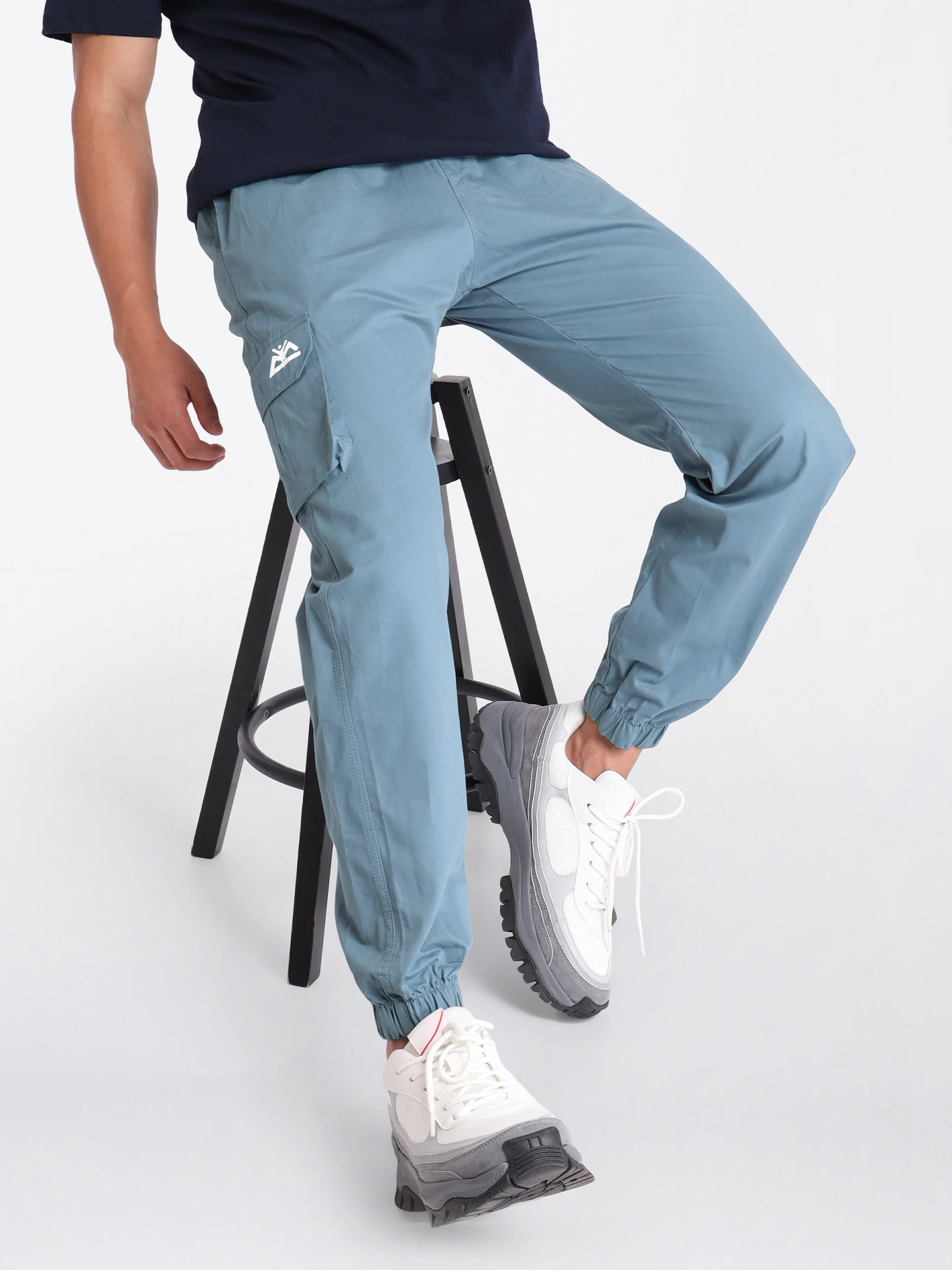 Army Green Cotton Cargo Joggers - Image 15