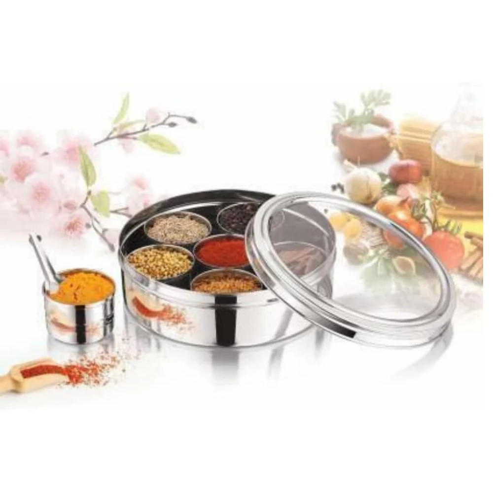 Aroma See Through Stainless Steel Masala Box For Kitchen - Image 6