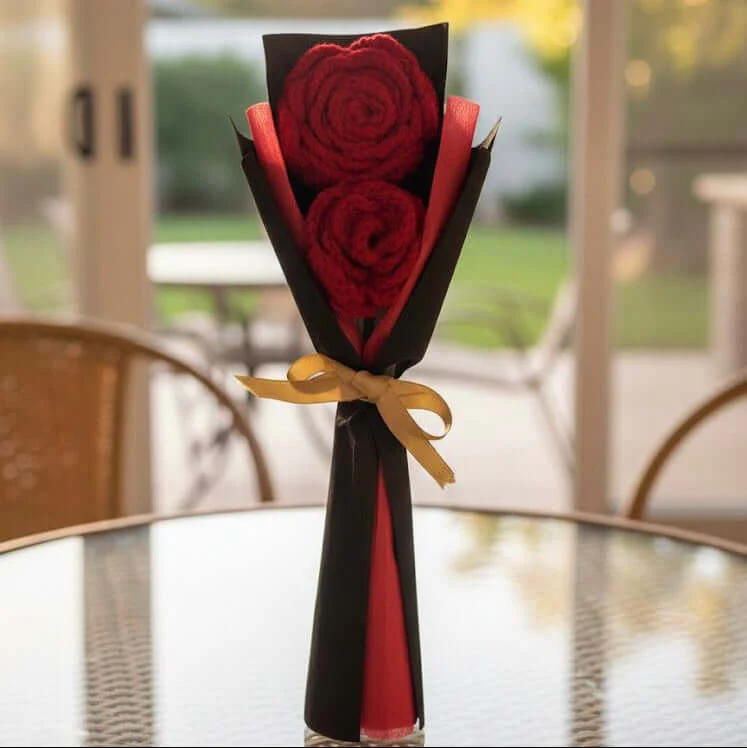 Aromatic Hand Crochet Rose Bouquet- Timeless blooms