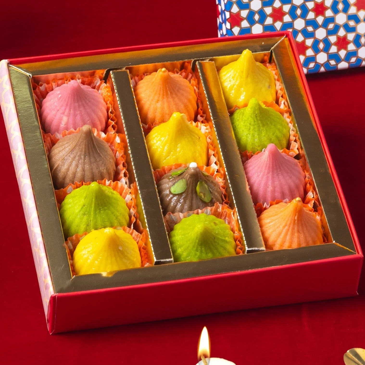 Assorted dry fruits- flavoured modaks (12 pieces)