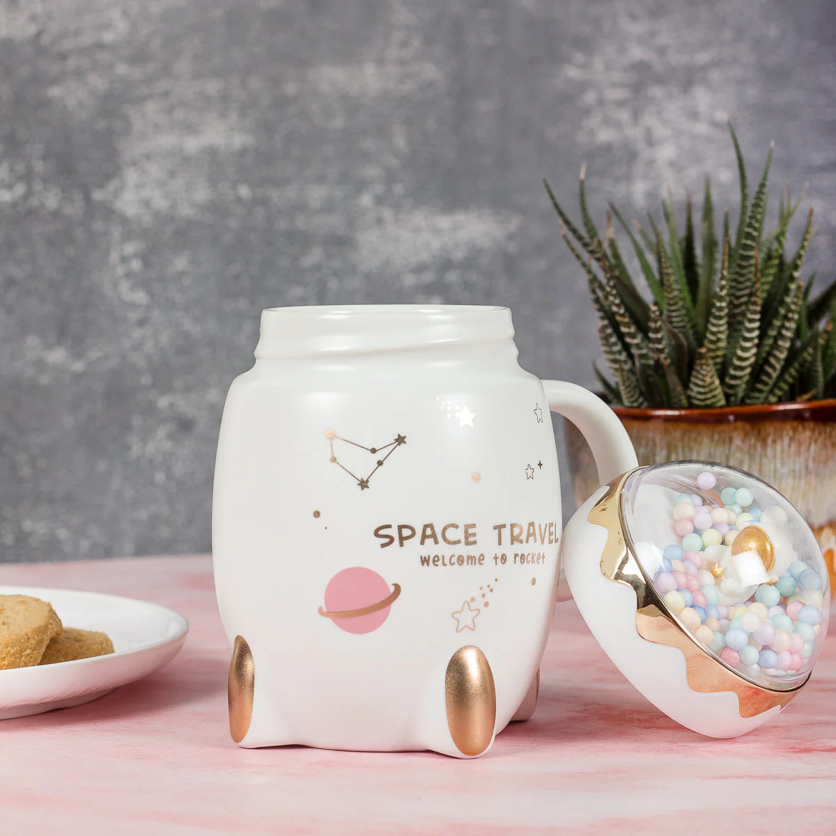 Astronaut Ceramic milk Mug - White - Image 3