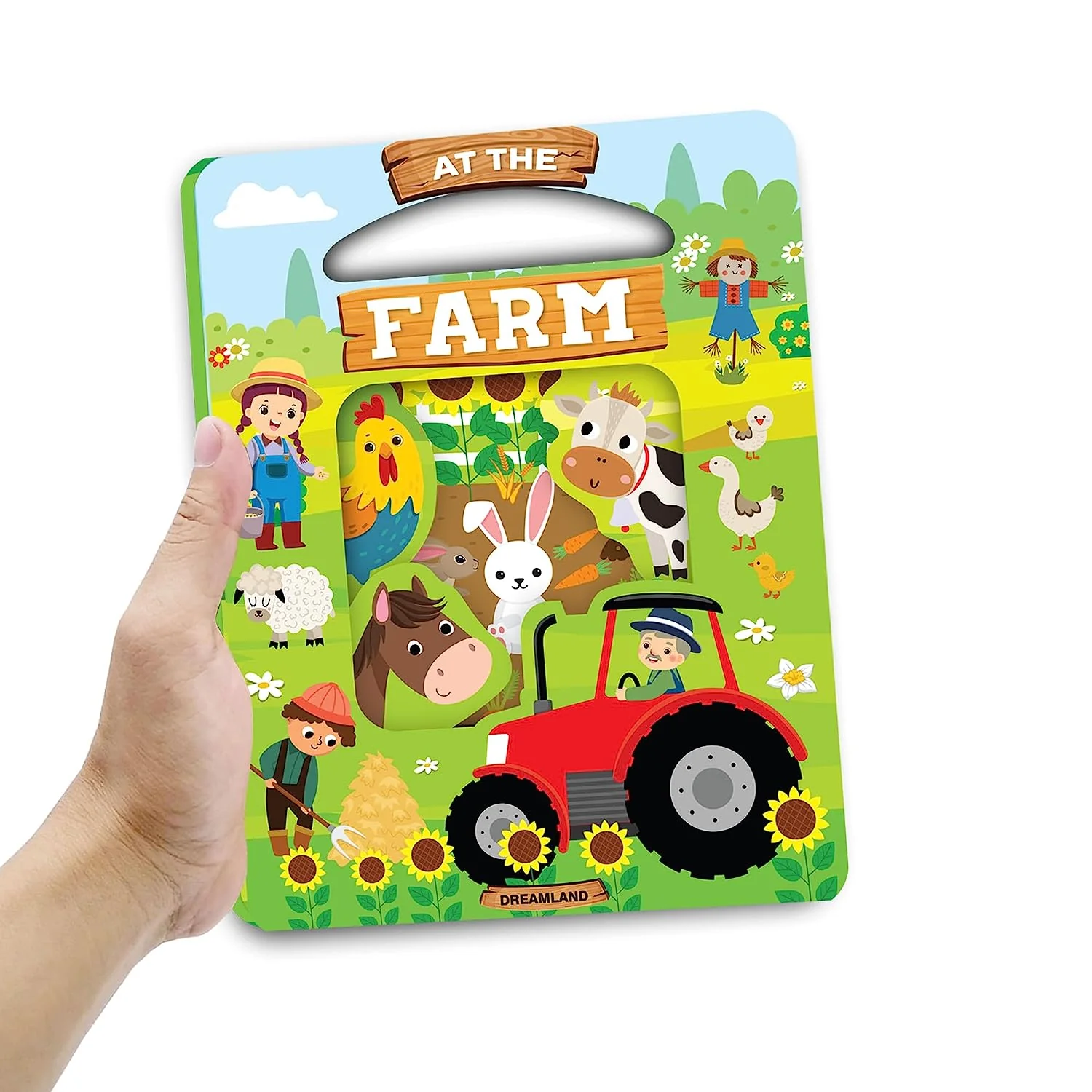 At the Farm Die Cut Window Board Book for Kids Age 3+ | Die Cut Shape Early Learning Picture Board Book - Image 2