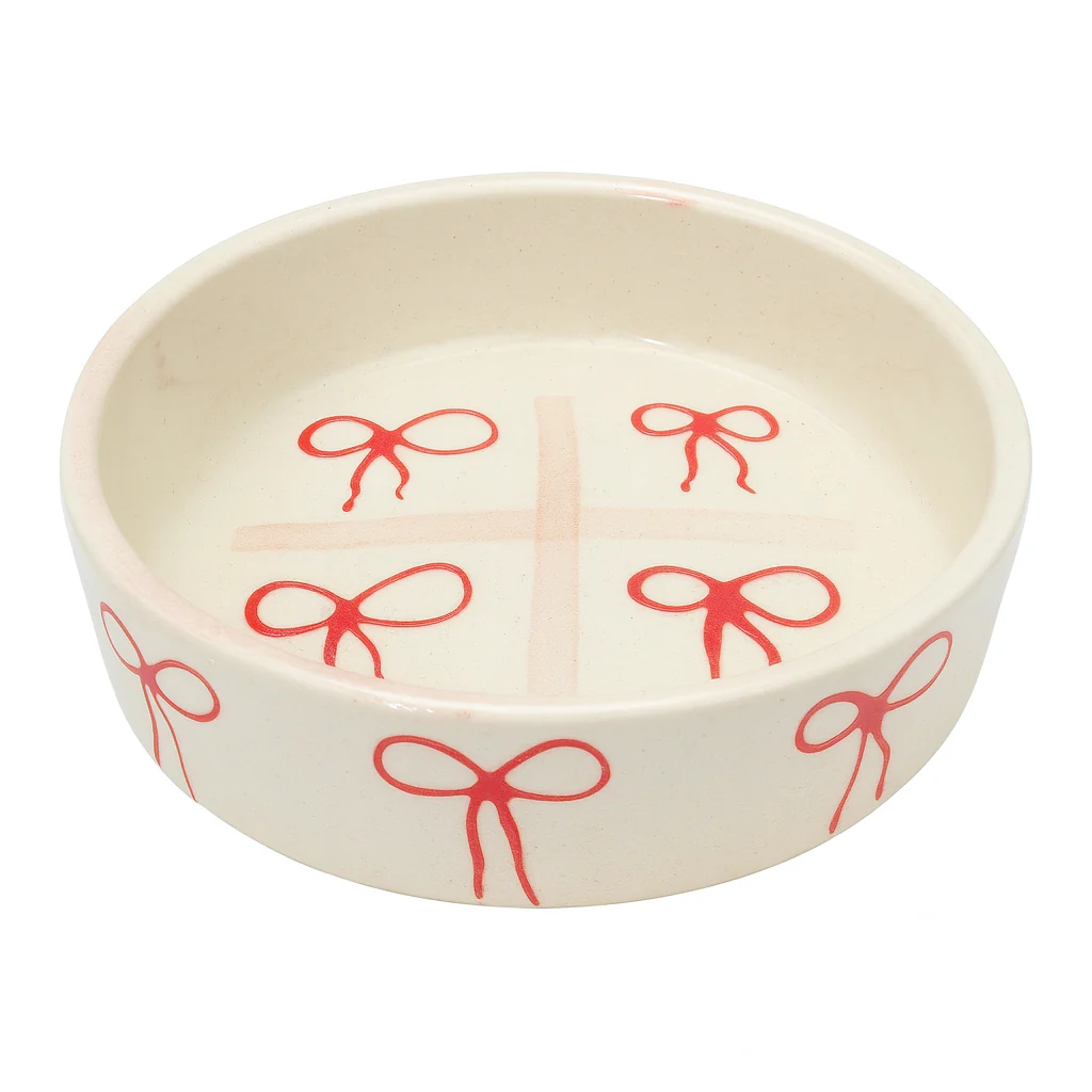 Athena Home Ceramic Salad Plate | Handcrafted Red Bow Design | Side Plate for Snacks, Starters, Desserts & Salads - Image 4