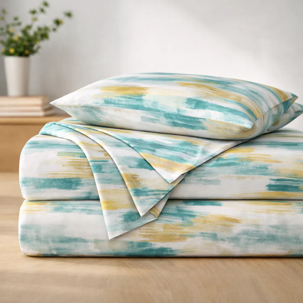 Athena Home Queen Size Cotton Bedsheet with 2 Pillow Covers (90 x 100 Inches) - Image 2
