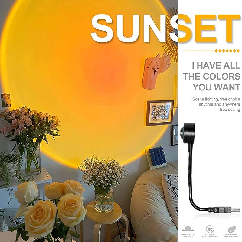 AuraMini – USB-Powered Mini RGB Sunset Projection Lamp with Plug & Play 360 Adjustable Design, Soft Ambient Glow Light for Aesthetic Decor - Image 2