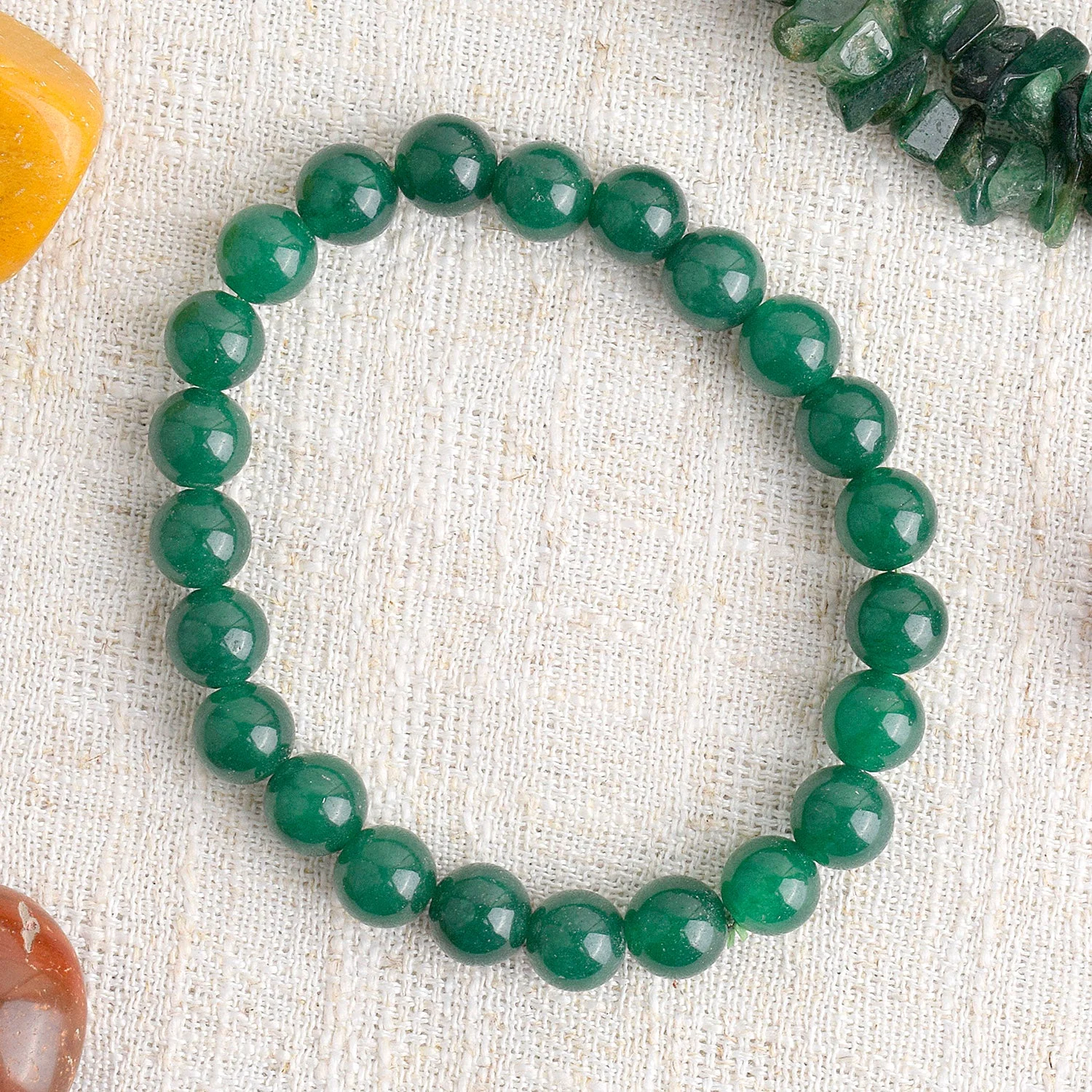 Authentic Green Aventurine Crystal Bracelet for Reiki Healing 8 MM - Image 2