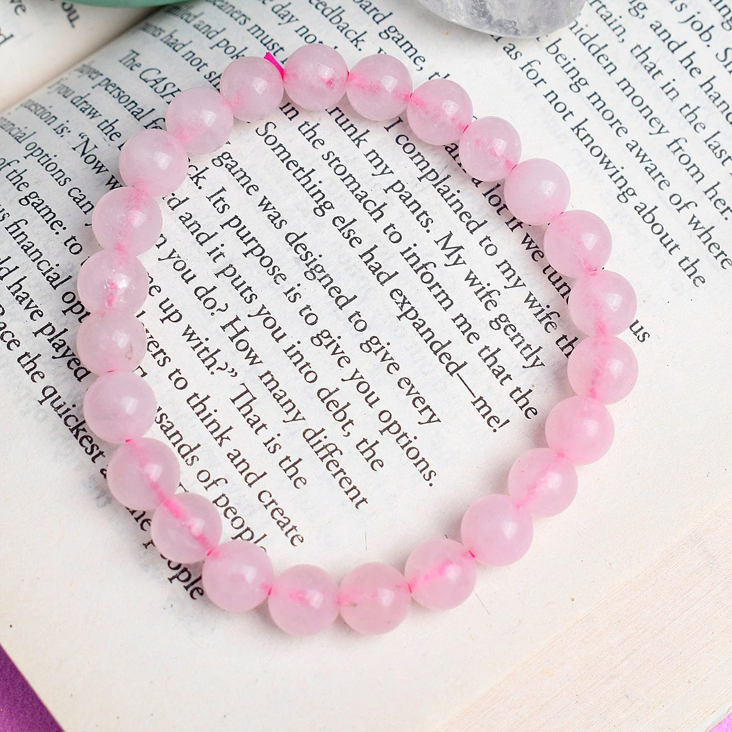 Authentic Rose Quartz Crystal Bracelet for Reiki Healing 8MM - Image 3