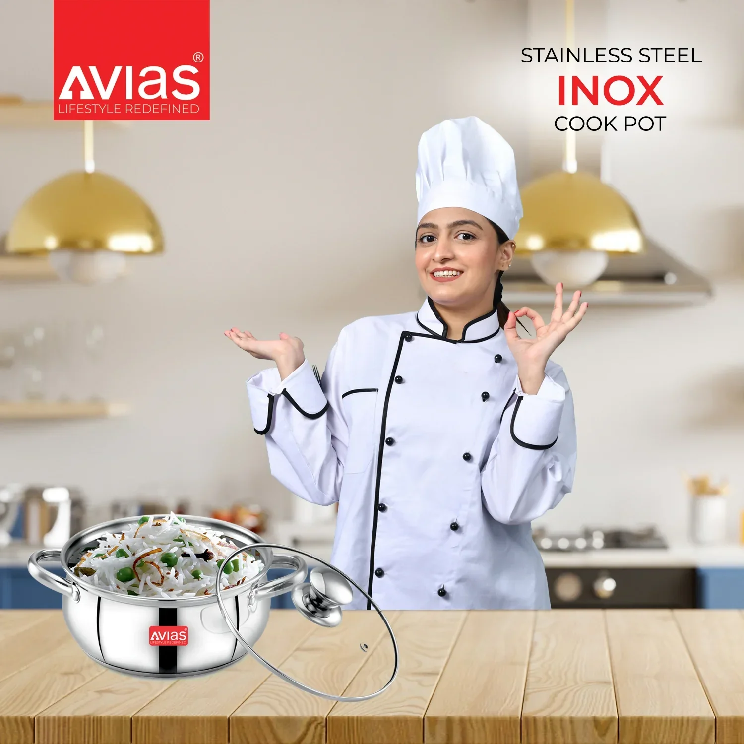 AVIAS Inox IB stainless steel cookpot with glass lid with steam vent | rust-resistant cooware with sandwich bottom | Induction and gas stove friendly | Silver - Image 12