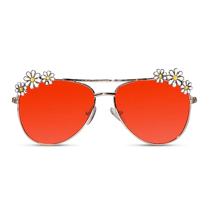 Aviator Floral Blue Sunglasses For Girls - Image 10