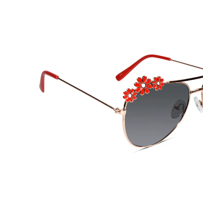 Aviator Floral Blue Sunglasses For Girls - Image 14