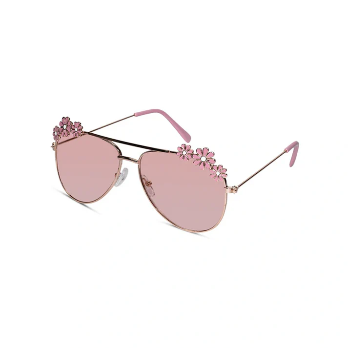 Aviator Floral Blue Sunglasses For Girls - Image 5