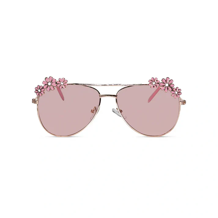 Aviator Floral Red Sunglasses For Girls - Image 5