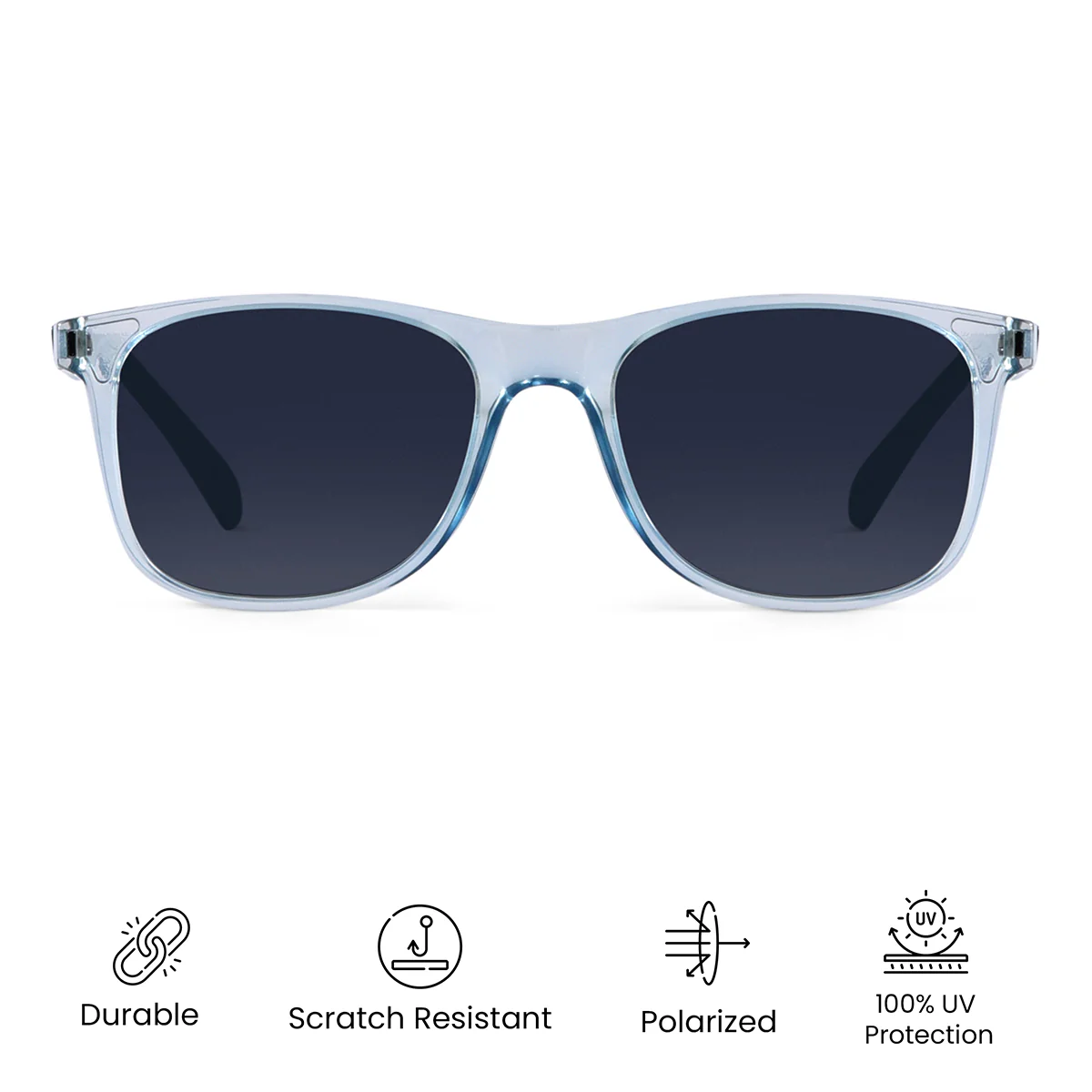 Azure Eyes Polarized Square Sunglasses - Image 4
