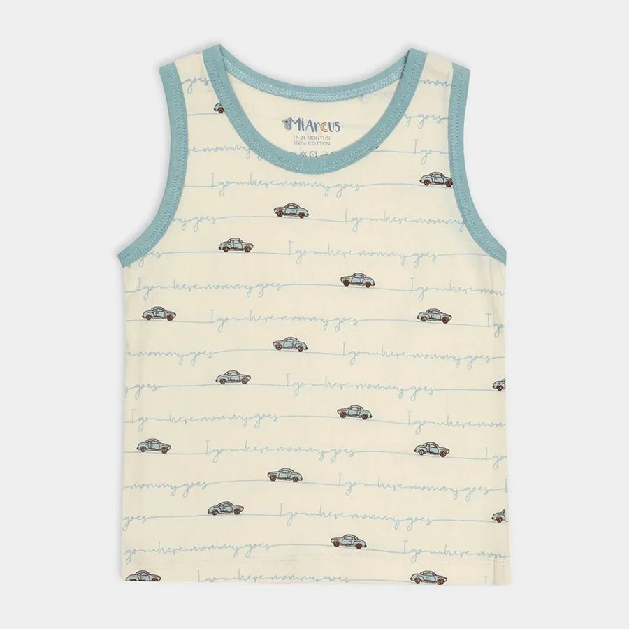 Baby Boy Vest With Crazy Car Print- (Pack Of 3) - Image 4
