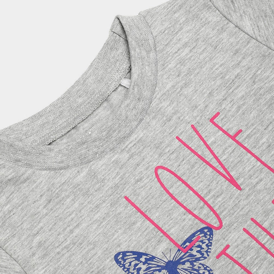 Baby Girl Butterfly Print Half Sleeve T-Shirt - Image 4