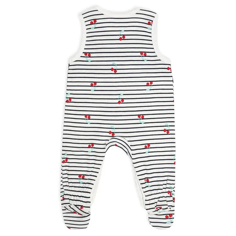 Baby Girl Cherry Print Romper With Booties - Image 4