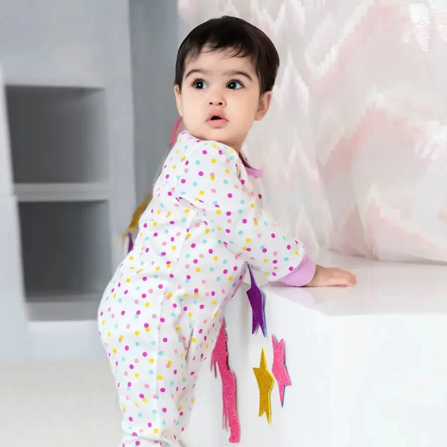 Baby Girl Comfy Knitted Sleep Suit For Newborn - Unicorn ( Pack Of 2) - Image 2