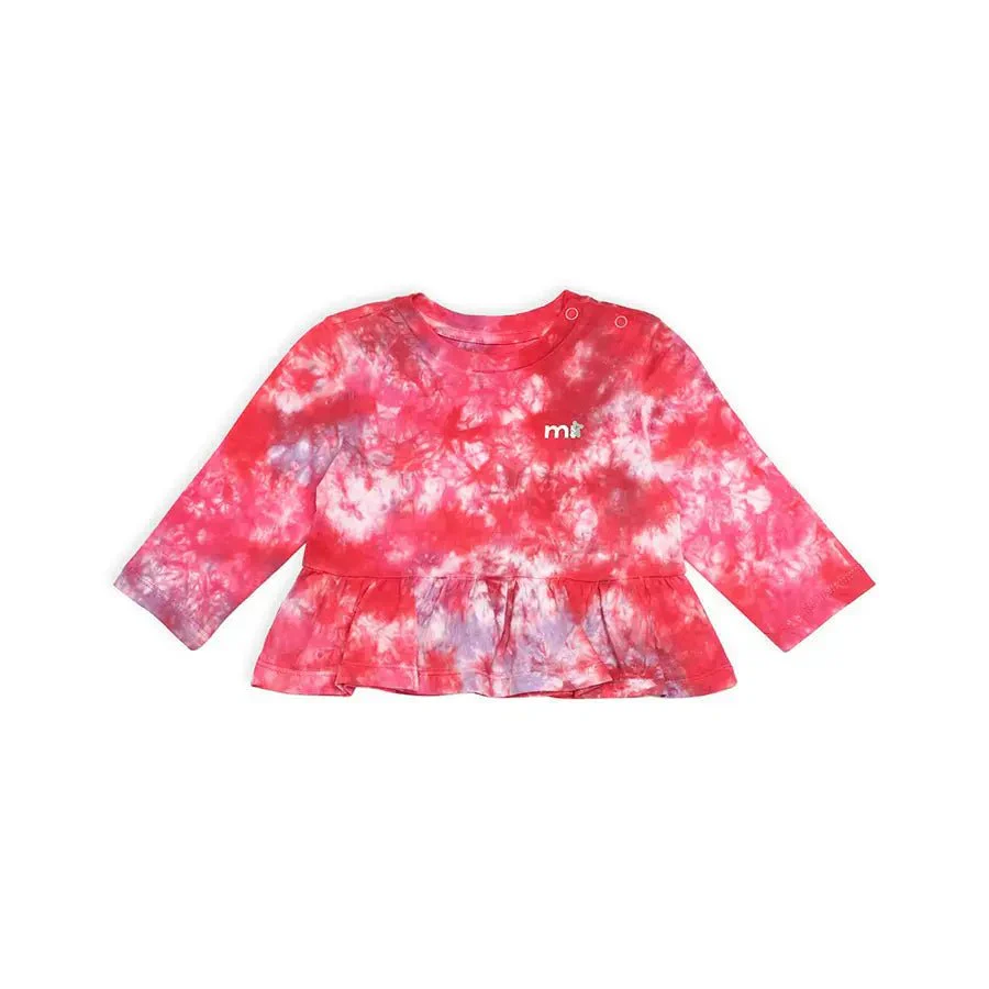 Baby Girl Medley Pink Full Sleeve Peplum Top