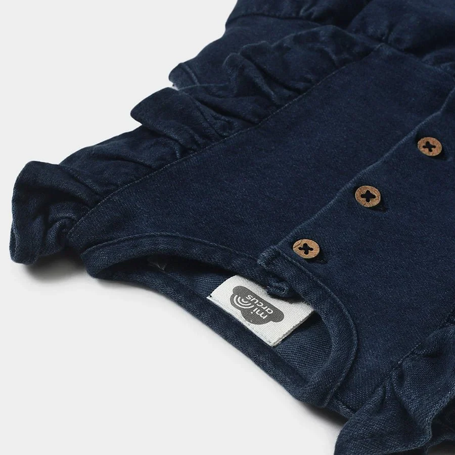 Baby Girls Frill Denim Dress - Image 6