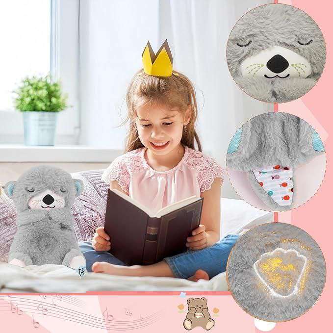 Baby Sound Machine Breathing Otter Portable Plush Baby Toy - Image 4