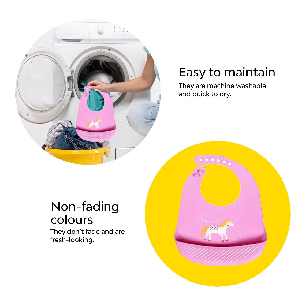 Baby Waterproof Silicone Bib With Pocket - Image 22