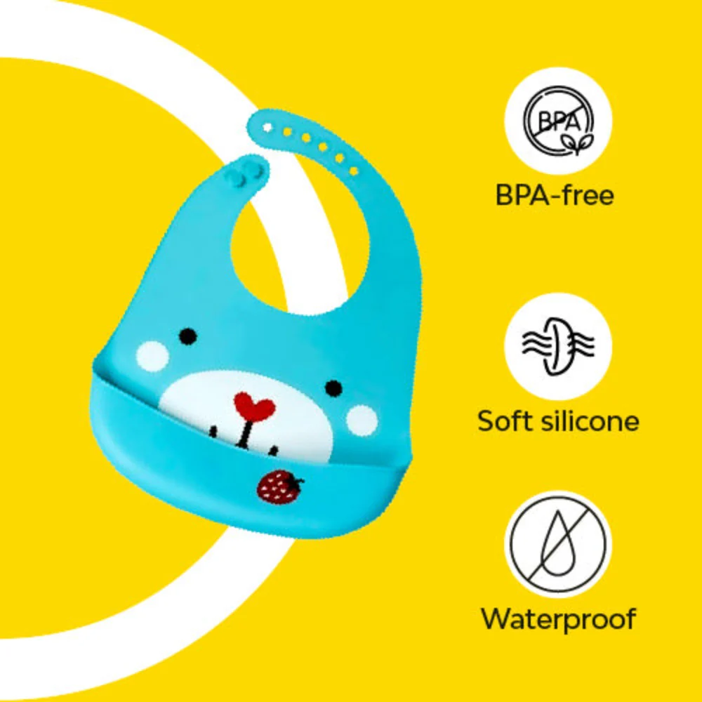 Baby Waterproof Silicone Bib With Pocket - Image 9