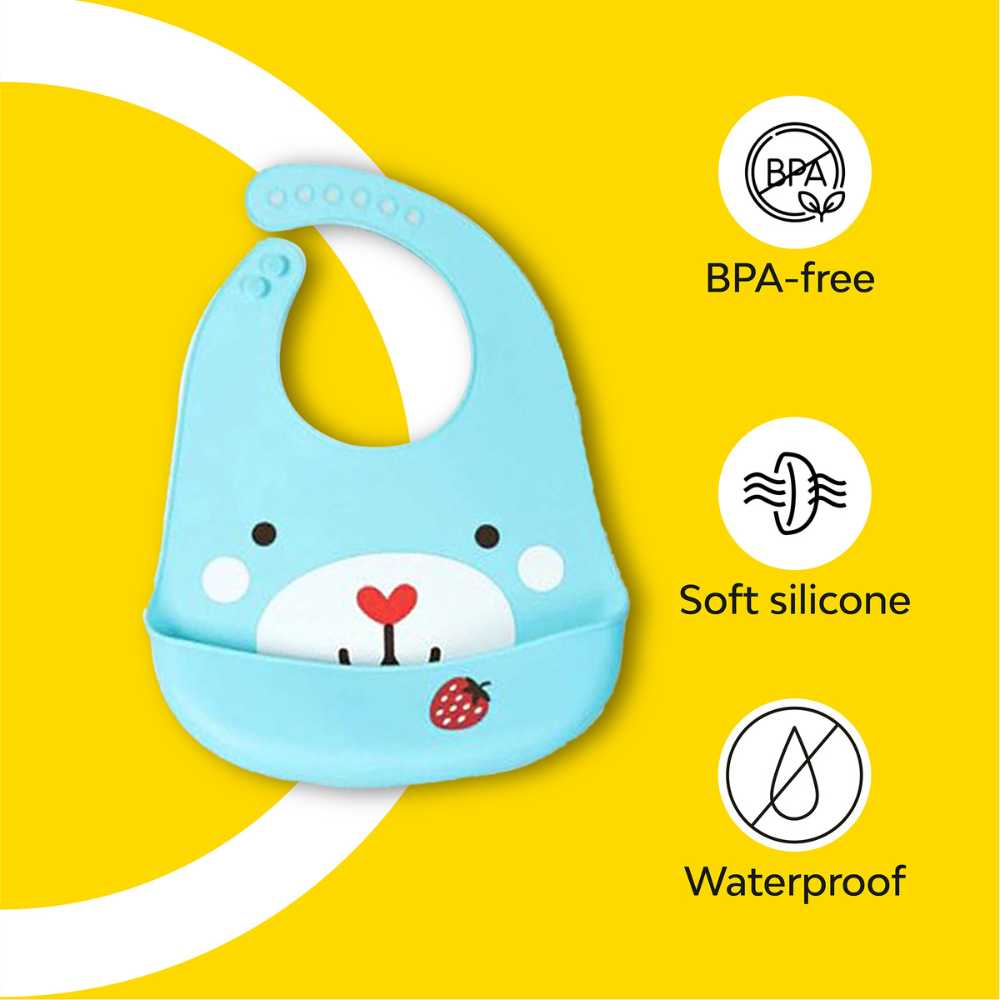 Baby Waterproof Silicone Bib With Pocket | Set Of 2 - Image 8