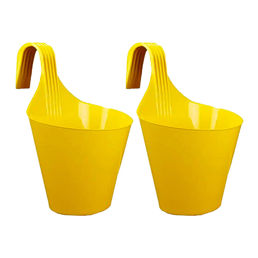 Balcony Garden Hook Plastic Pot | Set Of 2 - Image 21