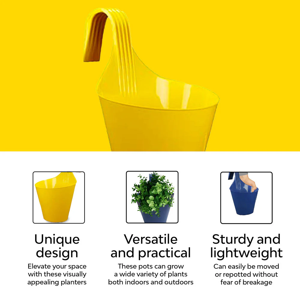 Balcony Garden Hook Plastic Pot | Set Of 2 - Image 23