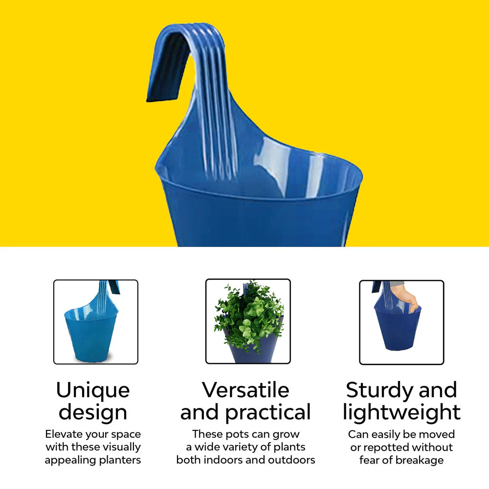 Balcony Garden Hook Plastic Pot | Set Of 2 - Image 3
