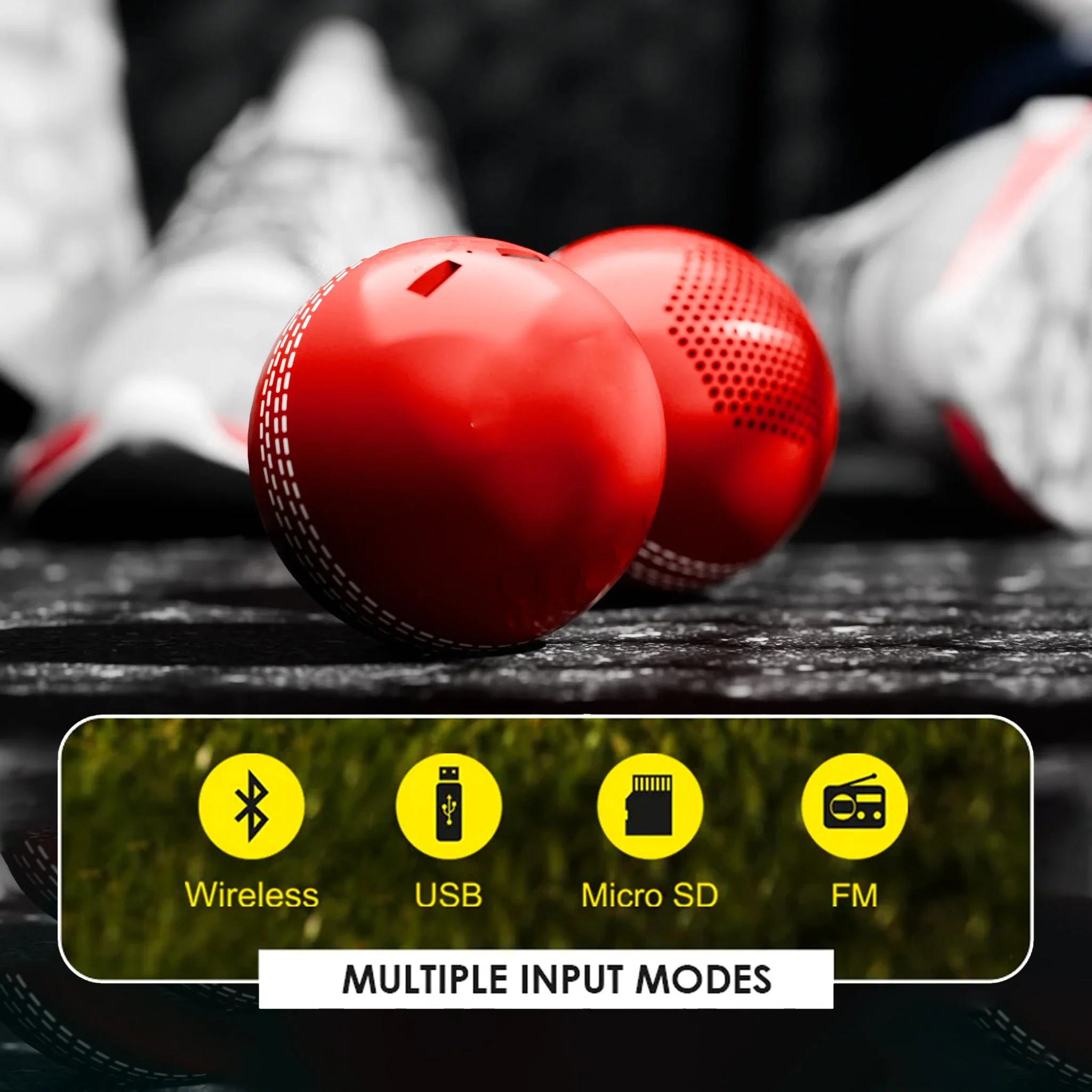 BallX | Cricket Ball Bluetooth Speaker | 5W Portable Speaker for Cricket Fans | Assorted Colour (Copy) - Image 4