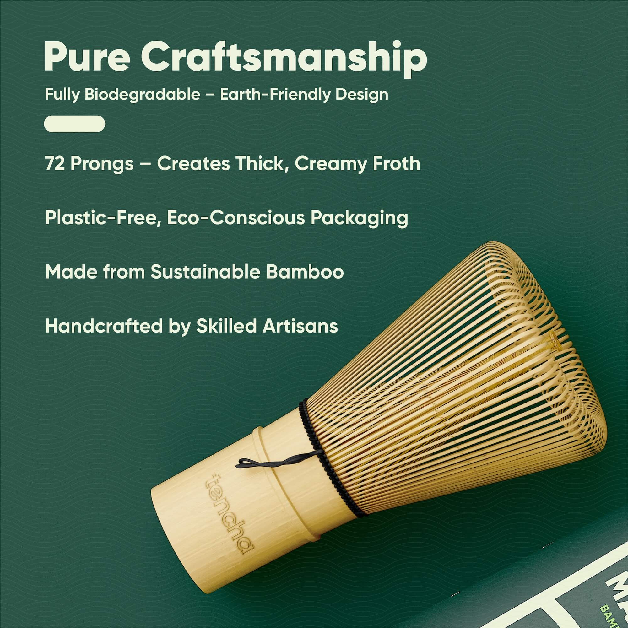 Bamboo Matcha Whisk - 72 Prongs | Handmade - Image 2