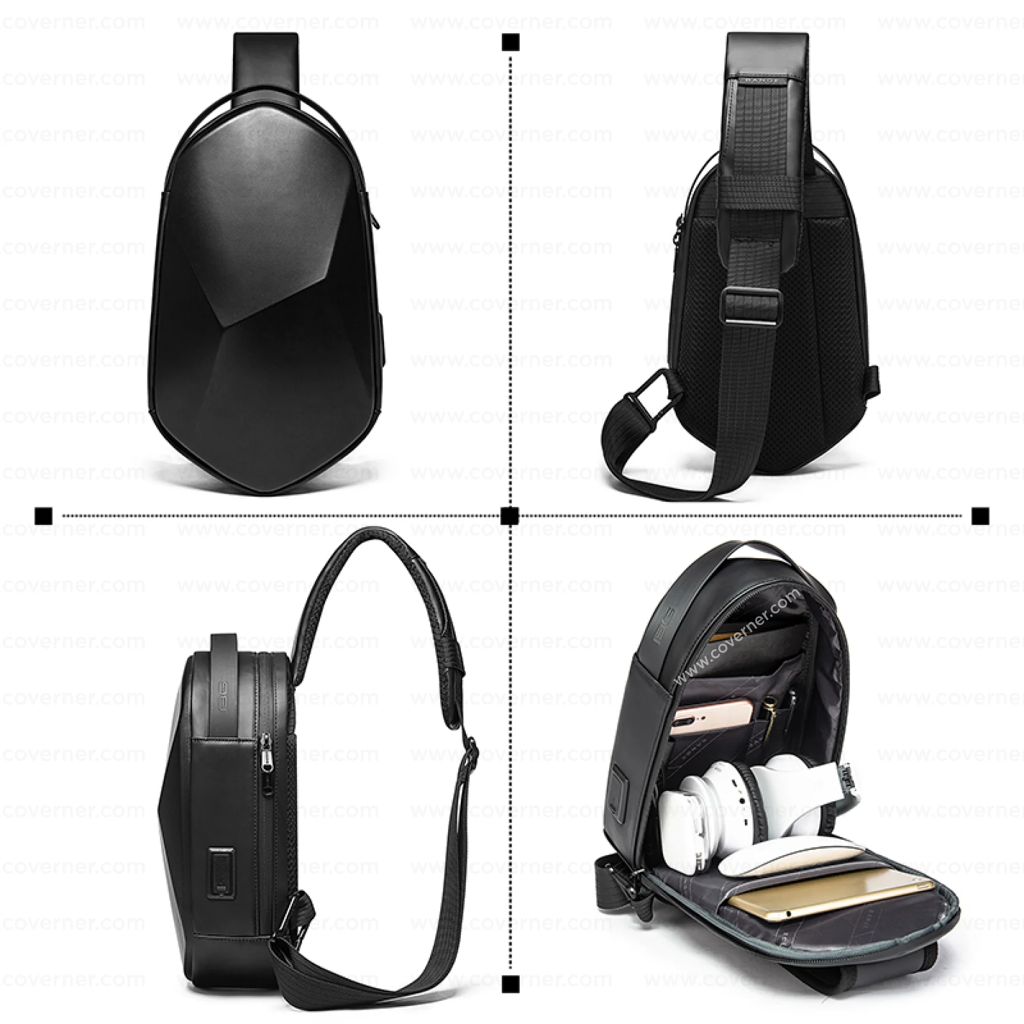 Bange Hard Shell Sling Bag – Waterproof Travel Crossbody with Anti-Theft Design by Coverner India - Image 2