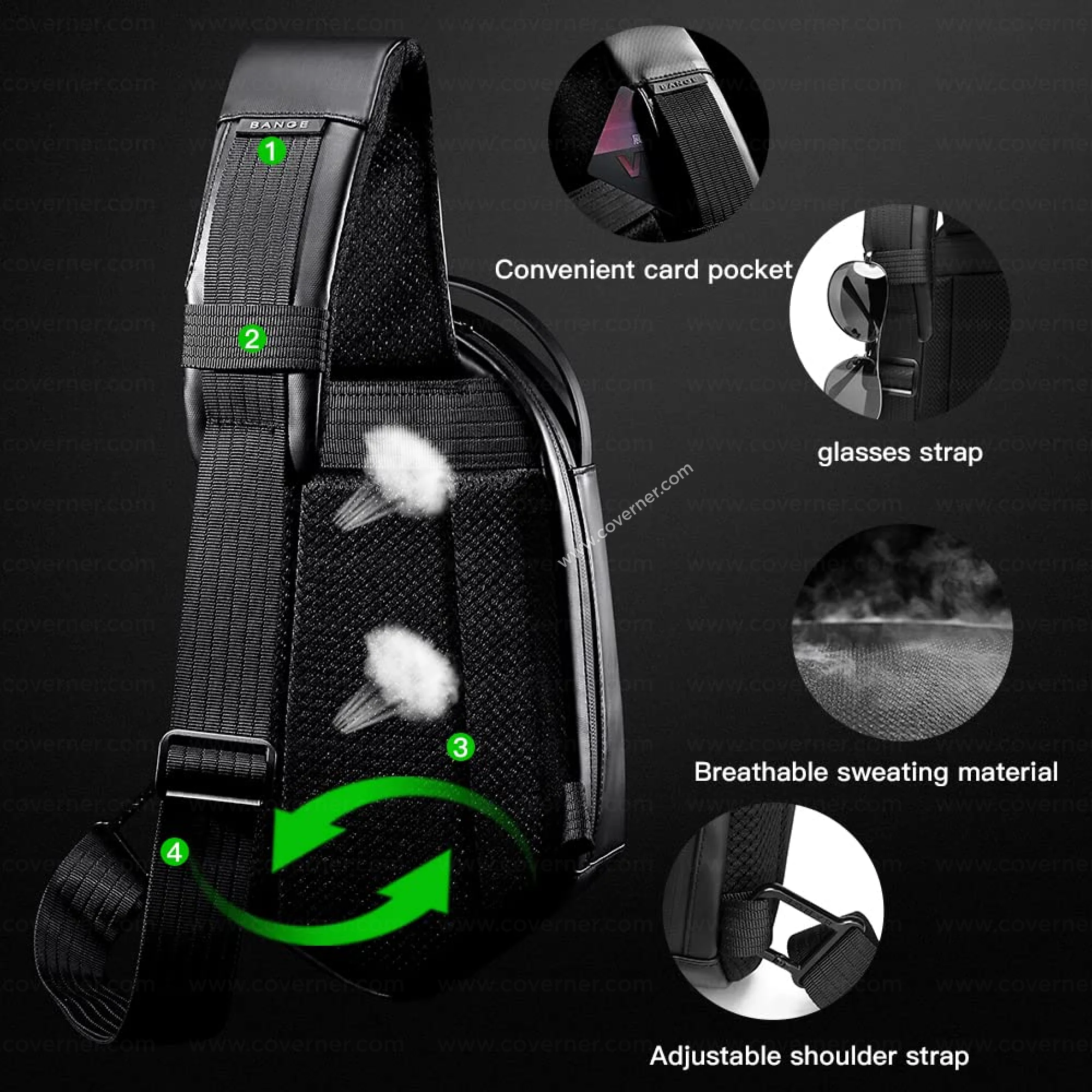Bange Hard Shell Sling Bag – Waterproof Travel Crossbody with Anti-Theft Design by Coverner India - Image 7