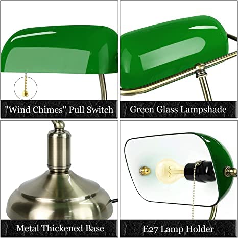 Banker Green Shade metal Table lamp - Image 7
