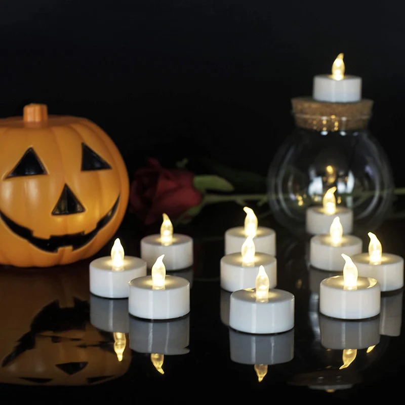 Battery Operated Tea Light Acrylic Flameless And Smokeless Led Light (Soft White) Candle (Pack of 24) - Image 2