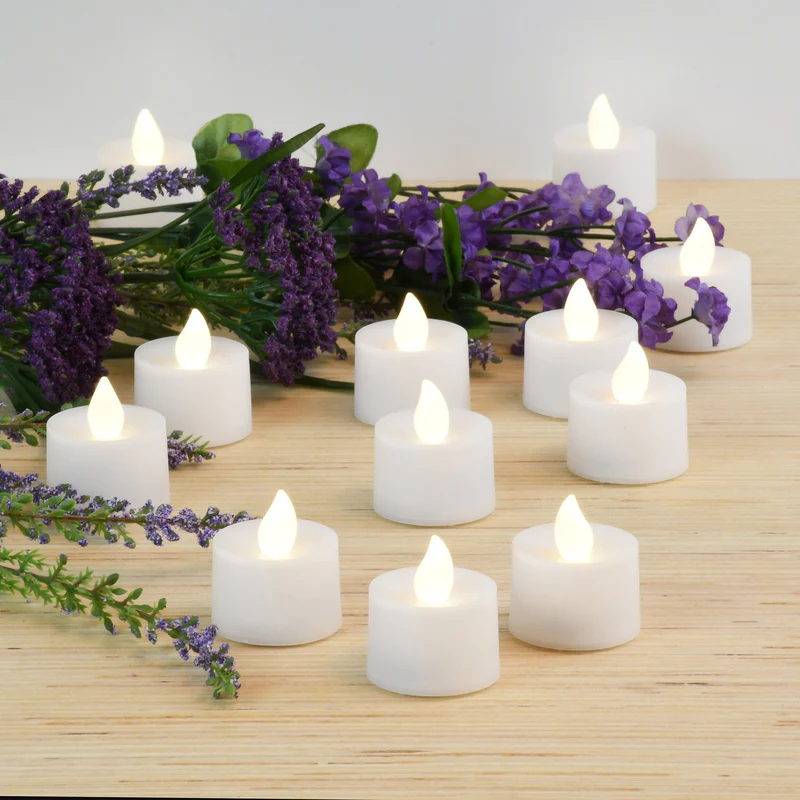Battery Operated Tea Light Acrylic Flameless And Smokeless Led Light (Soft White) Candle (Pack of 24) - Image 5