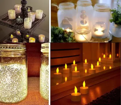 Battery Operated Tea Light Acrylic Flameless And Smokeless Led Light (Yellow) Candle (Pack of 24) - Image 5