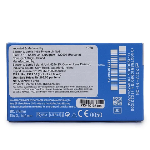 Bausch & Lomb Monthly Softlens 59 6 Lens per Box - Image 2