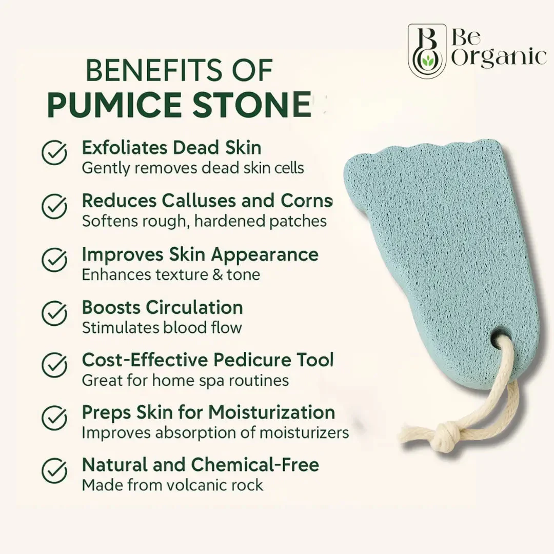 Be Organic Foot-Shaped Pumice Stone for Cracked Heels and Dead Skin Removal – Natural Foot Scrubber - Image 4
