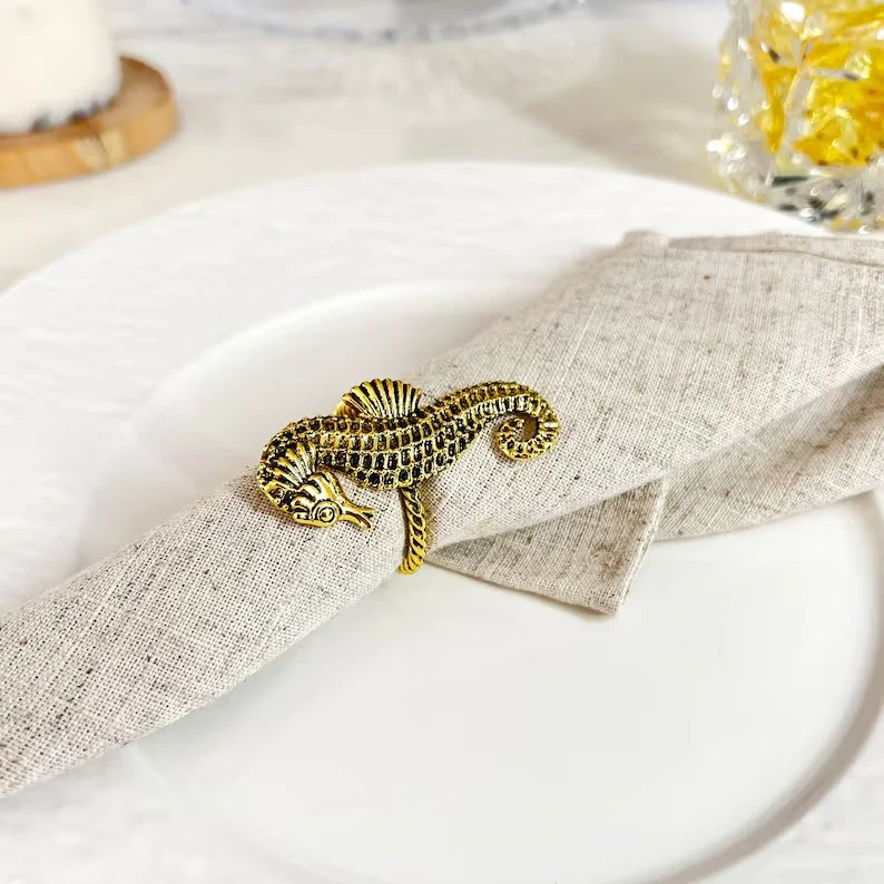 Beach Sea Life Gold Napkin Rings (set of 4 - Image 4
