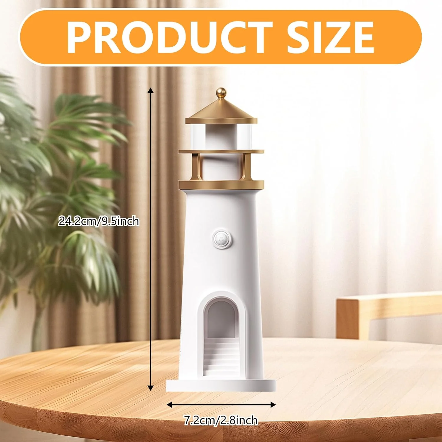 Beacon: Lighthouse Moonlight Projection Lamp with Bluetooth Speaker & Remote, Dimmable LED Night Light, Cute Moon Glow Table Lamp for Bedroom, Kids Room & Unique Gifting - Image 2