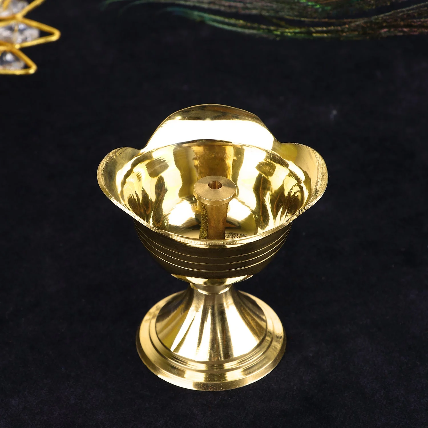 Beautiful Brass Rose Shape Diya - Image 3
