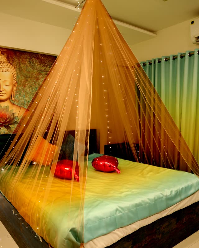 Beige Decoration Net Cabana Tent (With 10M Led Light)